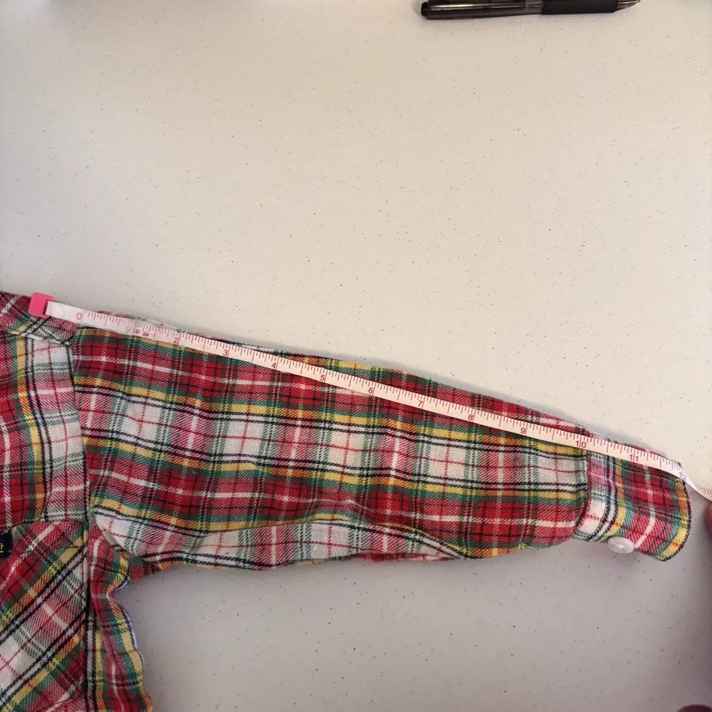 Vintage 90s OshKosh Boys Red Plaid Flannel‎ Shirt Size 3T Made In USA Blue Tag